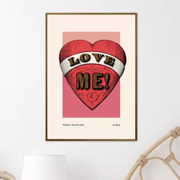 Vintage Heart Art Print, Tattoo Heart.