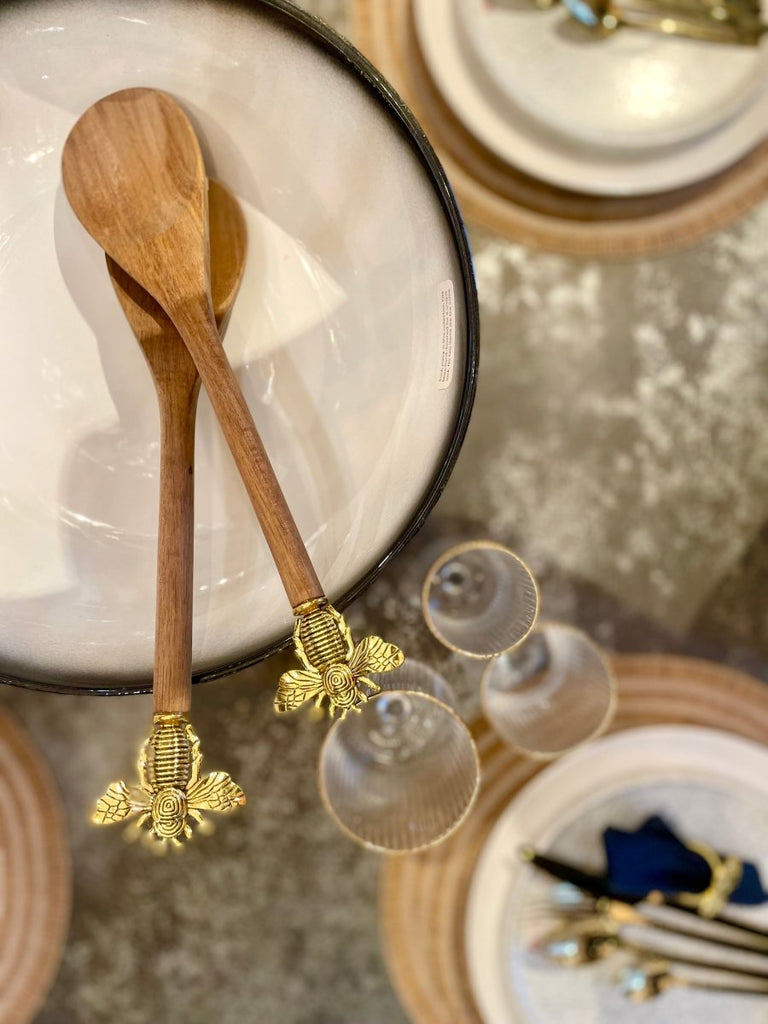 Gold Bee Salad Servers - Persora